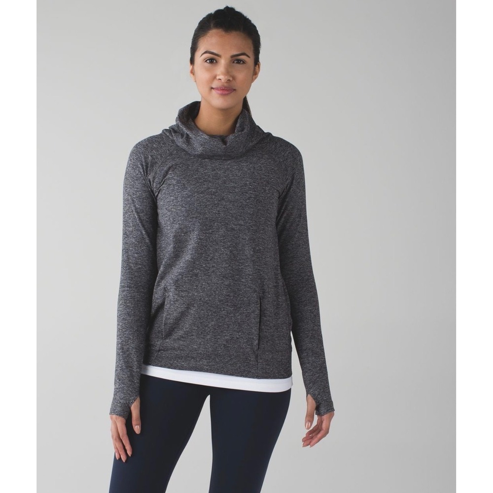 Lululemon Make A Move Long Sleeve Heathered‎ Gray Cowl Neck Thumbholes Women's